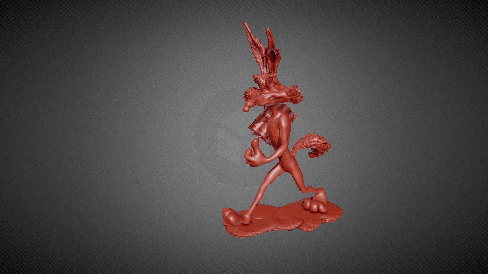 HI,I modeled in Zbrush one of my favorite cartoon character for 3d printing - Coyote Cartoon Tnt1 - 3D model by milostutus 3d model