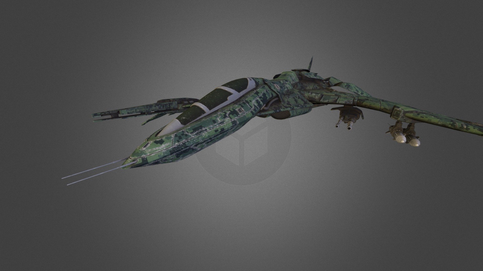 Model by Chris Kuhn with unwrap/texturing by me. You can purchase the model here:  http://cgcookiemarkets.com/blender/all-products/frigid-affection-sci-fi-fighter/ or here: -link removed- - Frigid Affection - 3D model by yazjack 3d model