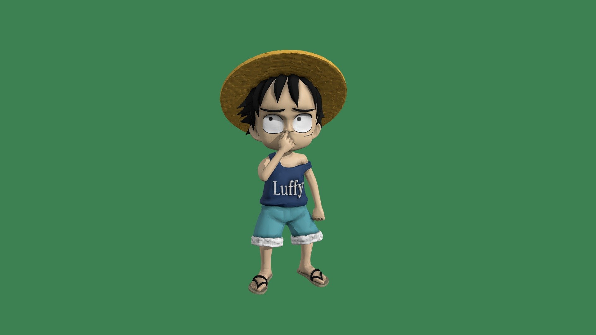 THIS IS A SUPER DECIMATED VERSION FOR SKETCHFAB
Hd image here: https://www.artstation.com/marketplace/p/2dyd9/luffy-one-piece?utm_source=artstation&amp;utm_medium=referral&amp;utm_campaign=homepage&amp;utm_term=marketplace

Kid Luffy from One piece fan art. Sliced, you can choose 3 different options to print it! (also as a keychain)

Send me pic of your print on instagram! -&gt; https://www.instagram.com/___domp/

If you have any problem write me: domenicopil@libero.it

FOR PERSONAL USE ONLY. NOT FOR COMMERCIAL PRINTING ! - Luffy One Piece - 3D model by Dom Phill (@DomPhill) 3d model