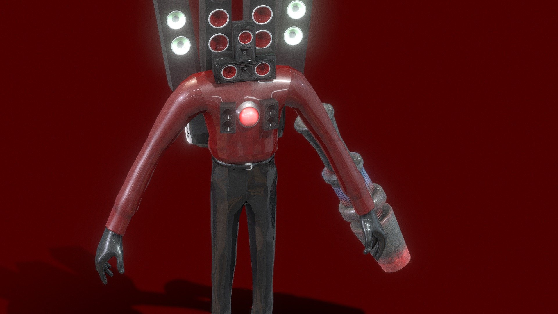 Sorry that it's blend file, as some materials are vmt - source materials. They might not appear, so you can make them yourself. Anyways enjoy :/
I might do fbx version incase blend isn't good for ya'll.

Download: https://discord.gg/26tRBSUhYJ - Titan Speakerman - 3D model by BeastMan (@TitanBeastMan) 3d model
