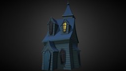 Haunted House minimal, creepy, haunted, irregular, hauntedhouse, abondoned, lowpoly, low, poly, house, monster, ghost, halloween, spooky