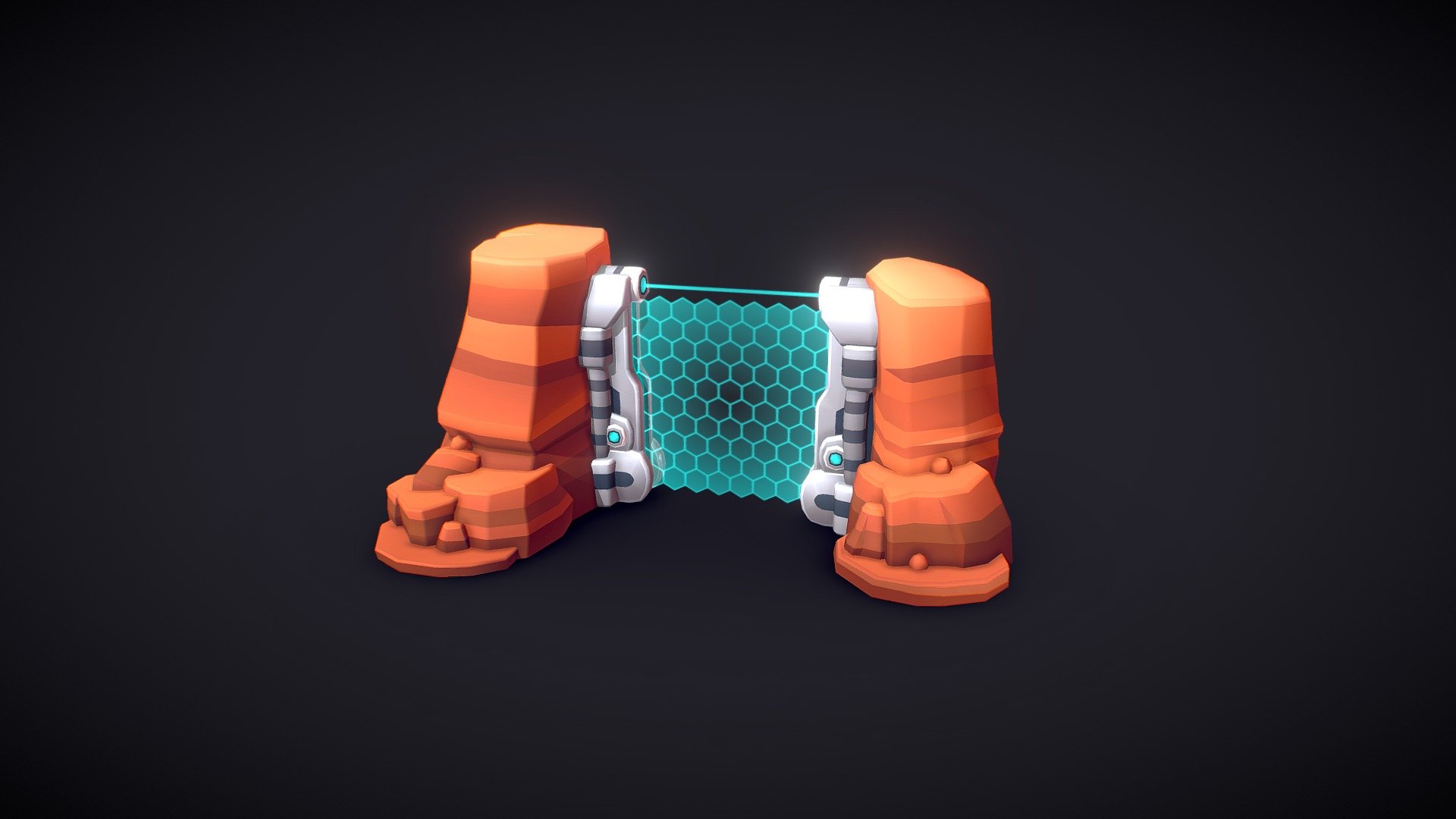 Canyon gate for the Tombstar game 3d model