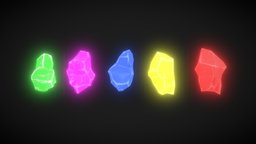 Stylized crystal gems asset pack ready, crystals, gems, asset, game, hand-painted, stylized