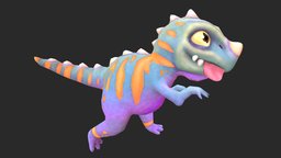 Baby Dinosaur | Hand Painted baby, videogames, videogame, dinosaurio, babydragon, subtance, substance, low-poly, hand-painted, animated, dinosaur, dino