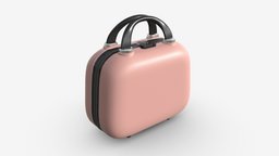 Beauty case hard shell care, case, fashion, women, hard, beauty, shell, bag, makeup, pink, mockup, accessory, personal, handbag, cosmetic, 3d, pbr, female, container