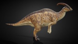 Parasaurolophus RIG t-rex, beast, rig, jurassic, herbivore, parasaurolophus, asset, game, blender, lowpoly, creature, monster, dinosaur