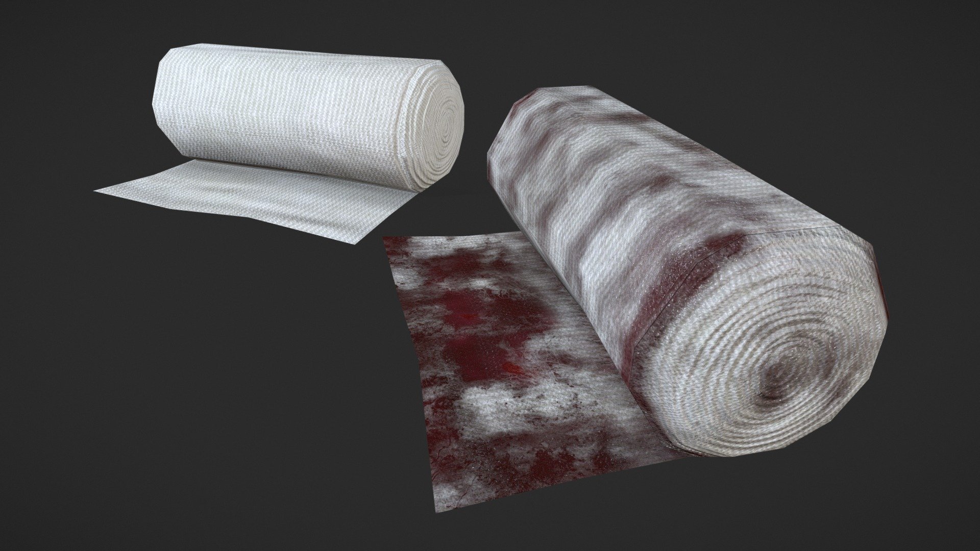 Bandage PBR Asset

Detailed Low Poly Bandage with High-Quality PBR Texturing.

Contains two types of textures - Blood and Clean

Fits perfect for any PBR game engine

Standard Textures Maps AO, Base Color, Height, Metallic, Normal, Roughness

Unreal 4 Textures Base Color, Normal, Occlusion Roughness Metallic

Unity 5 Textures Albedo Transparency, Metallic Smoothness, Normal

2048x2048 PNG Textures

PBR Textures Only.

Low Poly Triangles

152 Tris, 84 Verts, 82 Faces

File Formats :

.FBX .OBJ .BLEND

Modeled in Blender and then textured in Substance Painter. Enjoy! ^_____^ - Bandage PBR - Buy Royalty Free 3D model by Daniil Kulinich (@dk_artist) 3d model