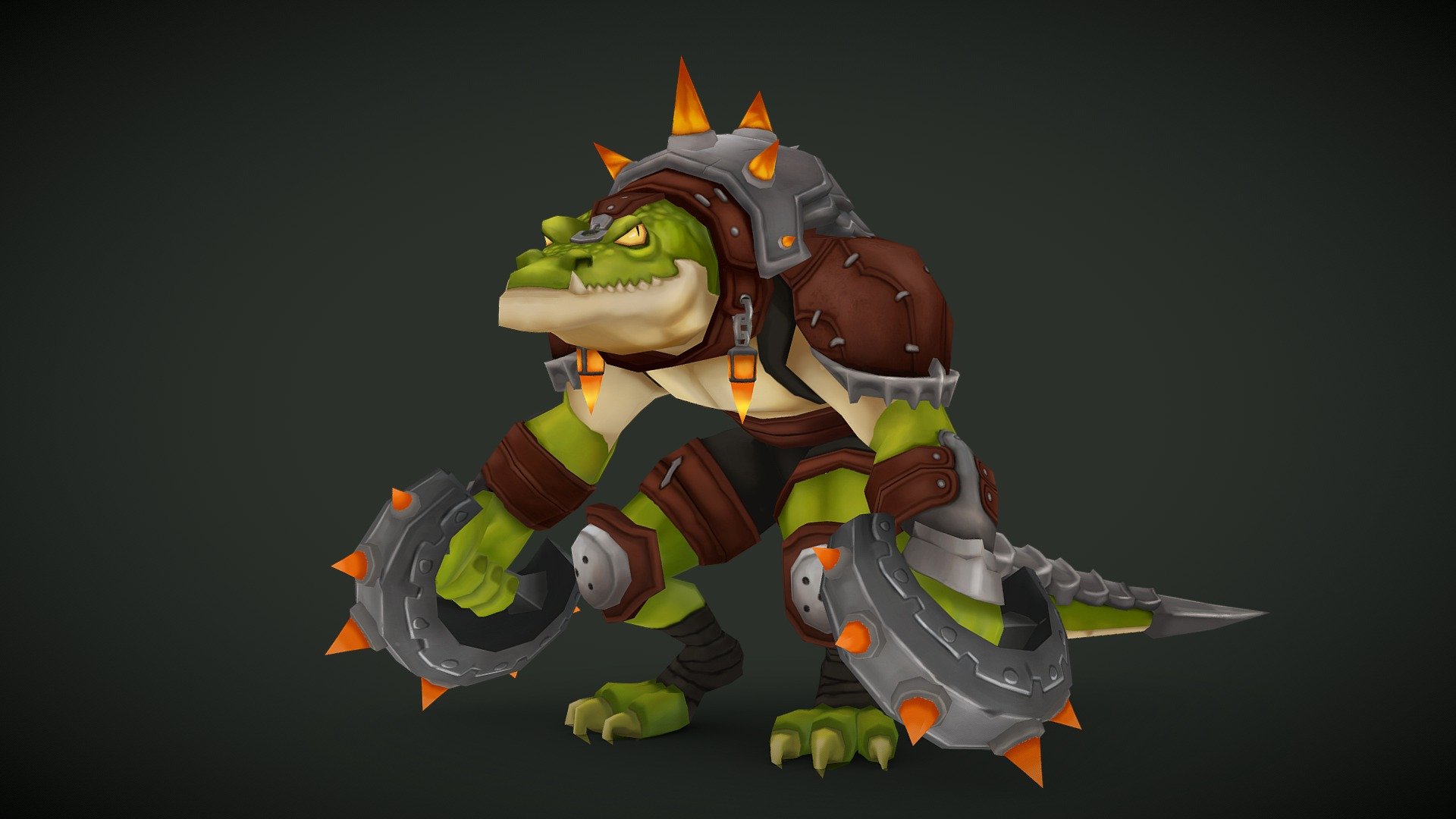 https://www.artstation.com/artwork/QzPoe8 - handpainted crocodile monster character - 3D model by wook1025 3d model
