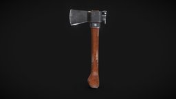 Axe A1 V2 (Low Poly 1230 Polygons) 4K unreal, ready, cut, 4k, chop, utility, axe-weapon, gamready, axe-lowpoly, weapon, unity, game, lowpoly, low, poly, axe, wood