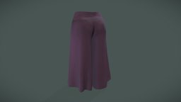 Female Gaucho Capris Pants red, fashion, purple, girls, clothes, pants, brown, summer, gray, lagenlook, realistic, casual, womens, wear, metaverse, capris, pbr, low, poly, female