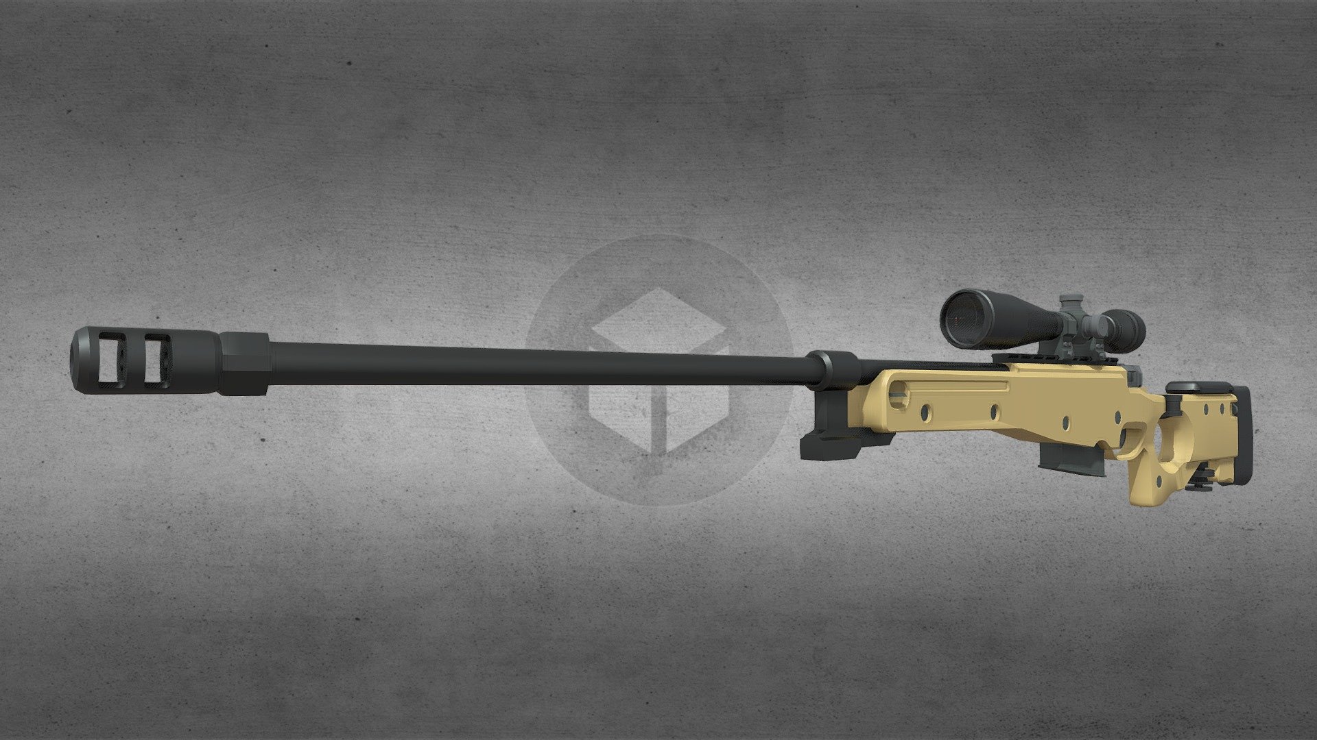 L11A3/AWP/AWM sniper rifle using caliber .338 .not textured, rigged, no UVs - L11A3/AWP/AWM - Download Free 3D model by Aronvctr 3d model