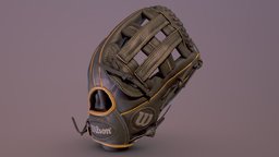 Wilson A450 Baseball Glove base, catch, leather, pig, dual, post, double, web, blonde, throw, webbing, pigskin, fielder, infielder, ball, black, skin