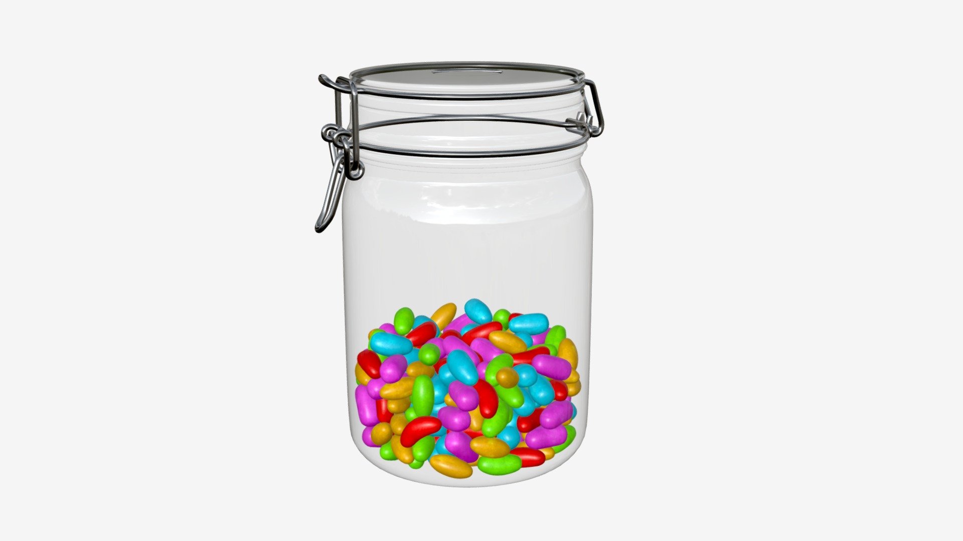 Jar with jelly beans 01 - Buy Royalty Free 3D model by HQ3DMOD (@AivisAstics) 3d model