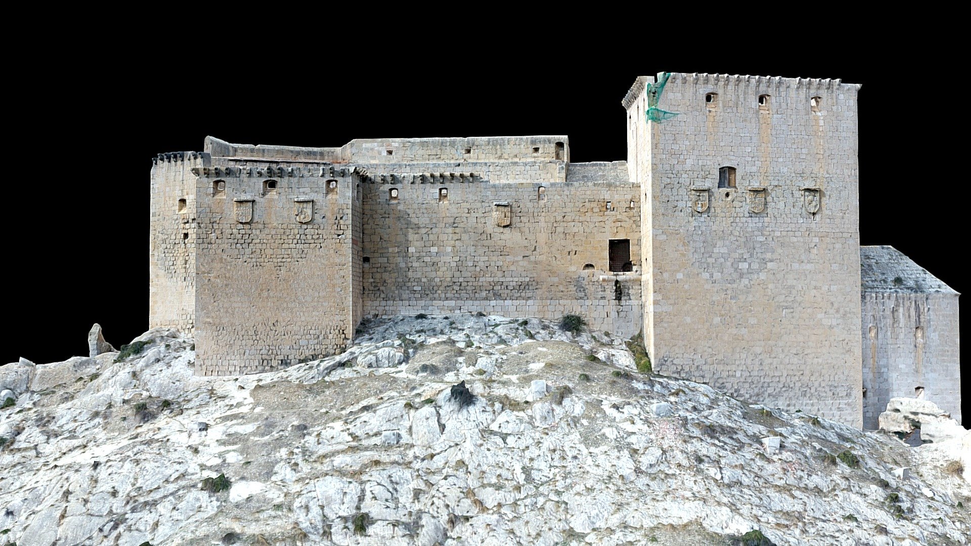 The current Mula castle was built in the 16th century on the remains of the old medieval Islamic castle. Still today a great part of the wall that protected this site in Muslim time is preserved thanks to it being reused after the Christian conquest. However, the current castle is the work of Pedro Fajardo y Chacón, I Marqués de los Vélez, who after the popular revolts of 1520 against him, decided to show his power to the town of Mula through the construction of this fortress. That explains the existence in the walls of the castle of up to nine coats of arms belonging to the Fajardo and Silva family.

This model was processed in RealityCapture from 1653 images from a DJI Phantom 4 Pro 3d model