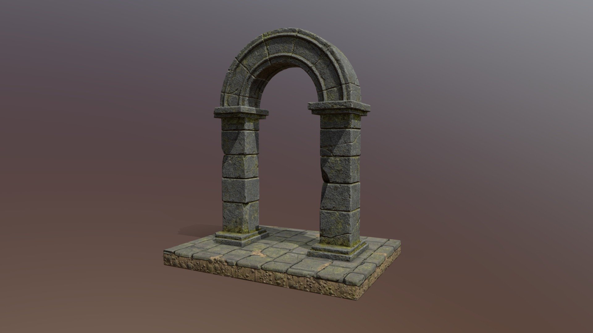 This is a model of stone arch. All materials and maps are PBR. Model create for unity 3d and over 3d model