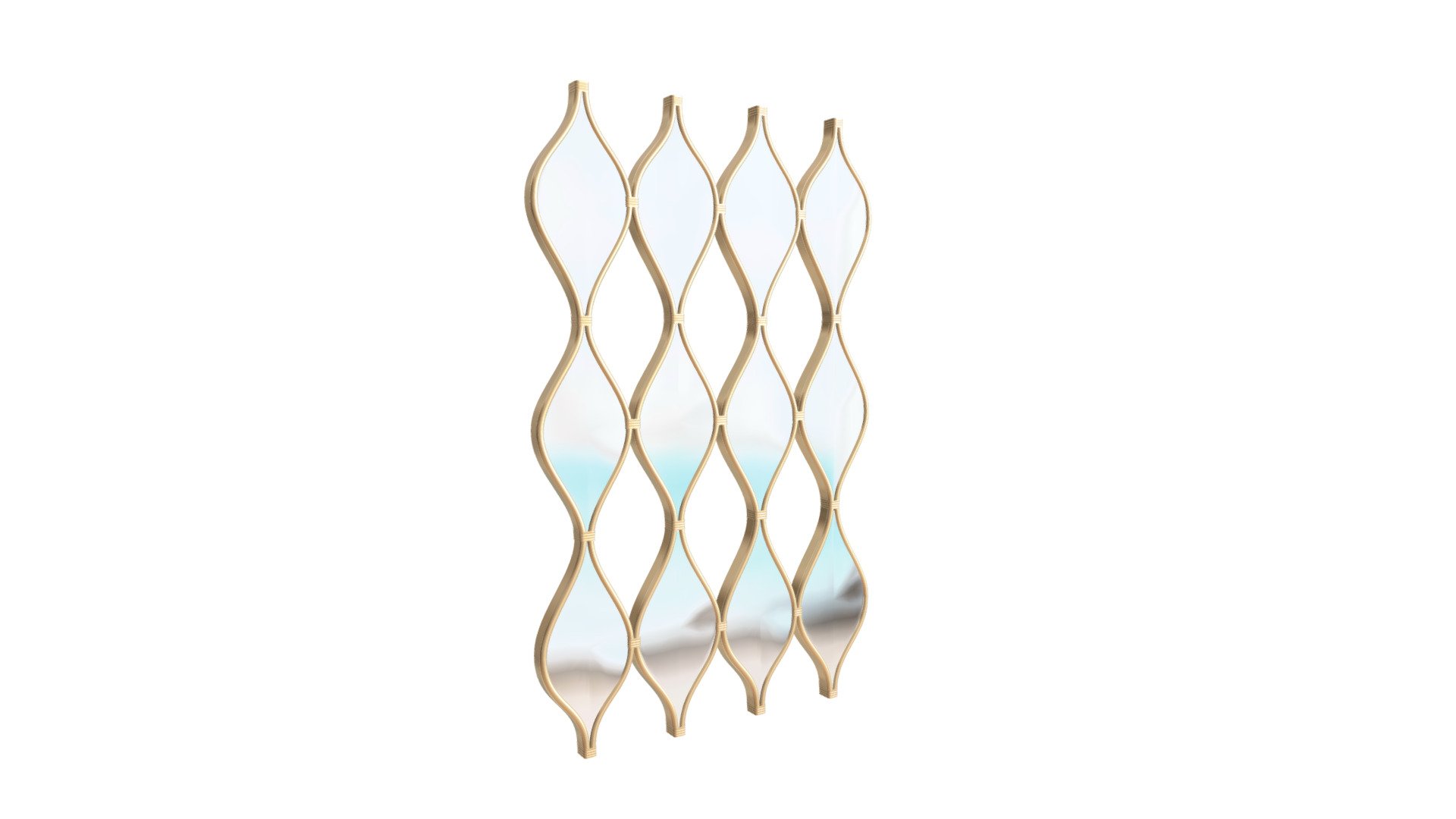 https://zuomod.com/Four-Tears-Mirror-Gold

Four rows of undulating pattern create this mirrored wall sculpture with a ripple effect. Make a statement in your entryway by placing it over a console, or in your living space above your modern sofa. Also looks great in multiples filling a wall 3d model