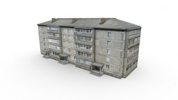 Five-storey Residential Building exterior, residential, floor, russia, outdoor, denlog