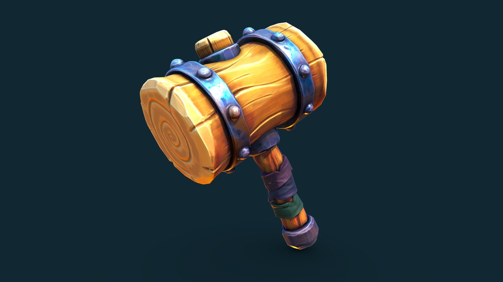 Game ready stylised hammer prop, can be used immediately for any game, with high qaulity texture work.

Project focusing on sculpting and baking processess to achieve high qaulity results whilst remaining effiecient for games 3d model