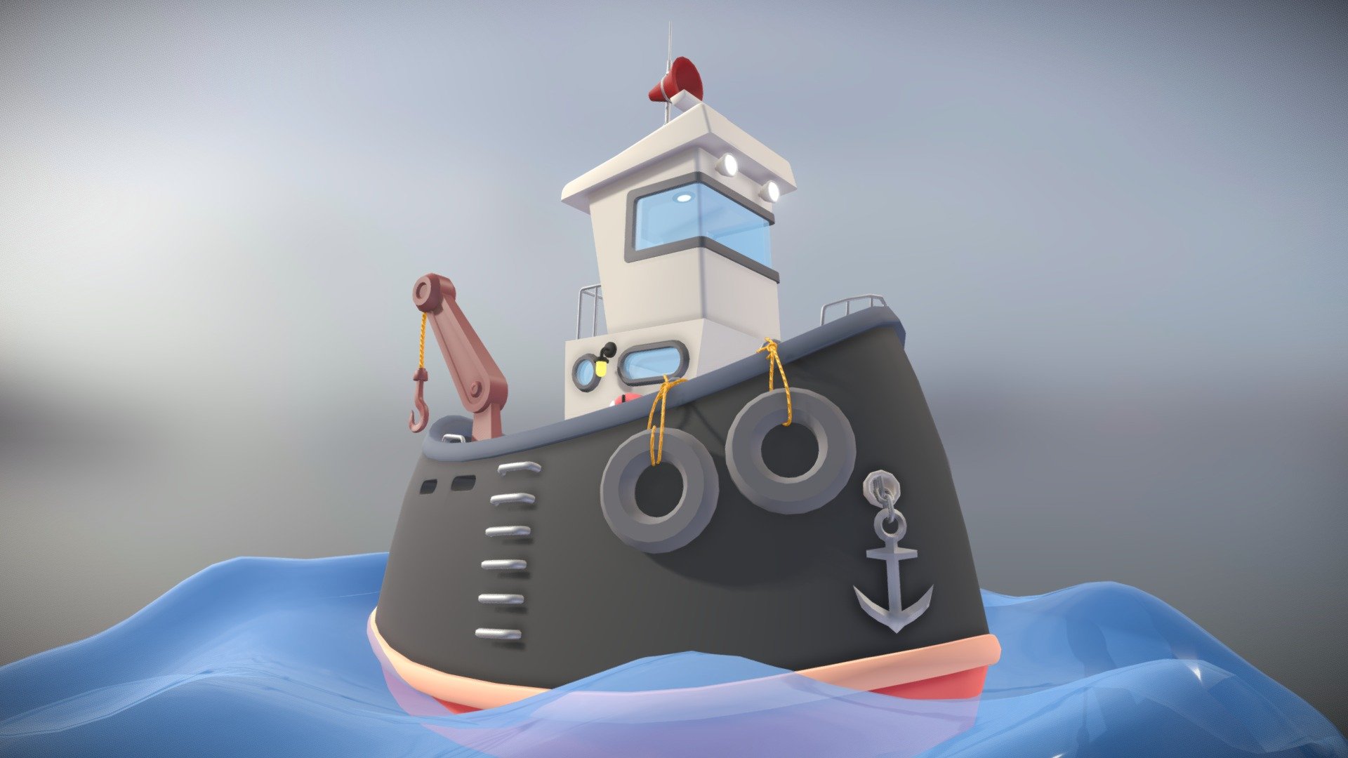 stylized fishing boat - 3D model by HardPoly (@abdo2020) 3d model