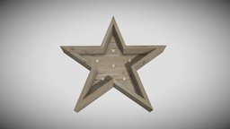 Wood Star with Light Bulbs
