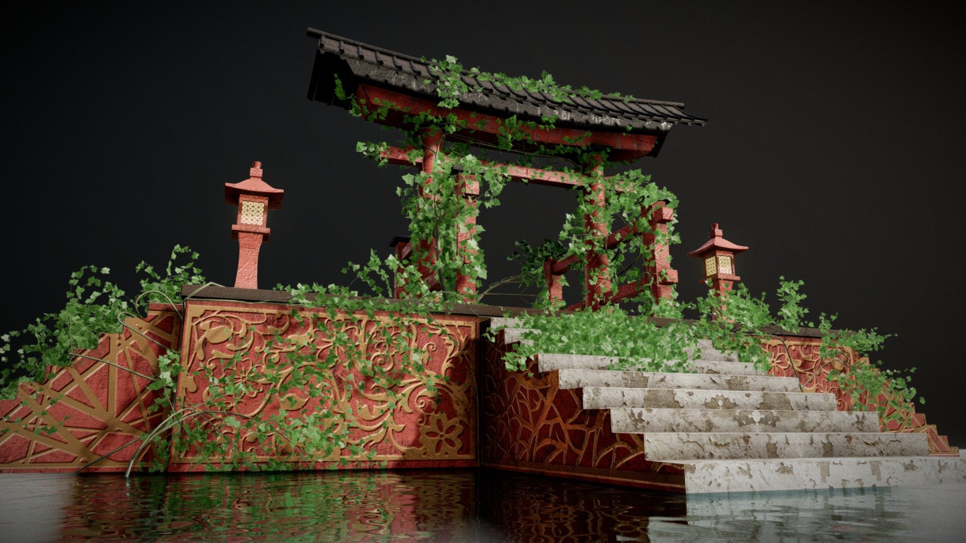 Torii Gate With Vines with 2k and 4k Textures.All the required Texture files are contained in Additiional Files.You Can Totally Remove the ivy/Vines by Removing the Branch and leaves Meshes from the Parent in Blend File.All the Meshes are organized in blend file.
Thank You!

Buy Full Pack https://sketchfab.com/3d-models/pagoda-structure-scene-abe6b579971742b6a35465e21951d616 - Torii Gate With Vines/Ivy - Buy Royalty Free 3D model by Nicholas-3D (@Nicholas01) 3d model