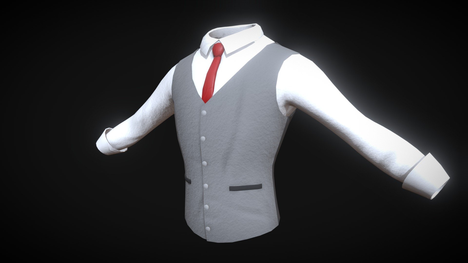 Shirt And Vest low poly redy for game characters.
made by silo 2021.
no texture just normal map 3d model
