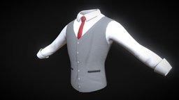 Shirt And Vest tshirt, cloth, shirt, vest, unreal, clothes, coat, gang, outfit, gangster, t_shirt, unity, game, animation, clothing