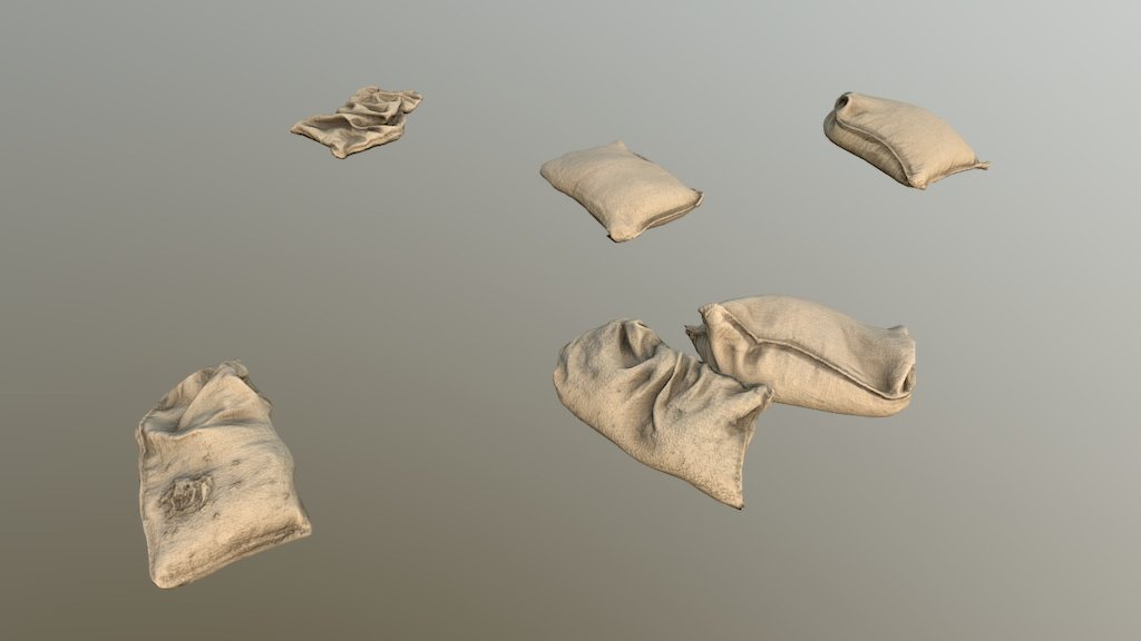 A group of sandbags part of the Sandbag Singles Unreal marketplace package.

Large texture size, you might have to wait a moment for the textures to load properly 3d model