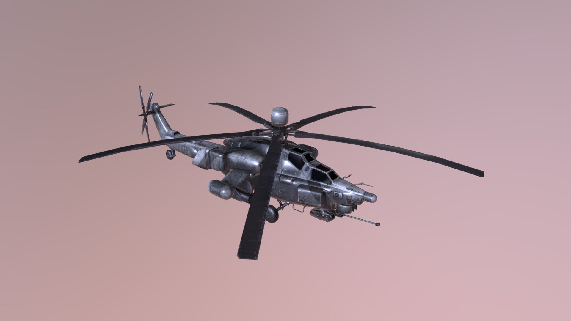 Helicopter Mi-28 low-poly - Mi-28 Low - 3D model by funreality 3d model