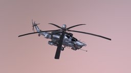 Mi-28 Low aircraft, low-polly, helicopter