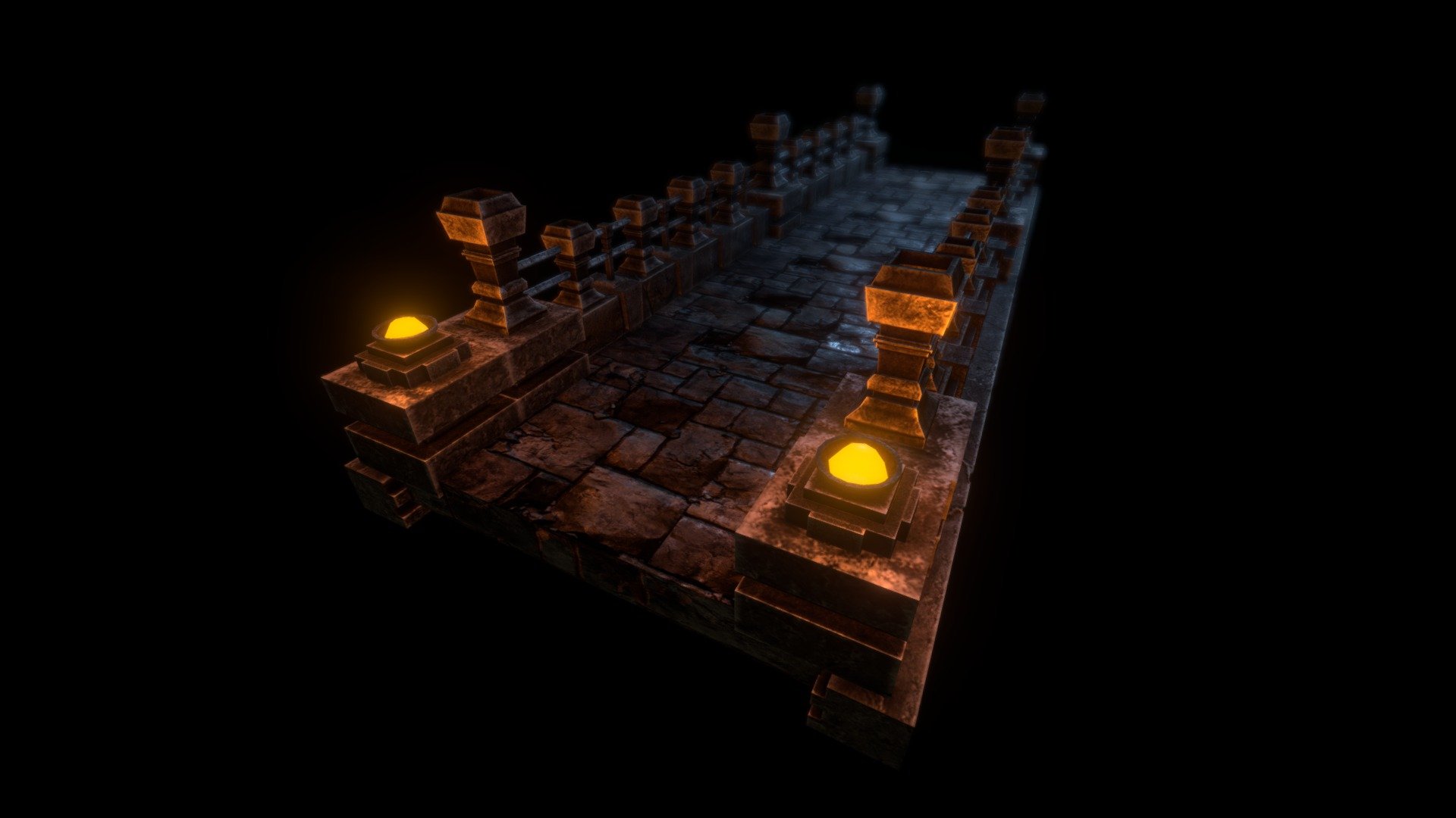 Catacomb Bridge  From my Modular Unity pack: *Modular dungeon pack - Catacomb - Catacomb Bridge - 3D model by tobyfredson 3d model