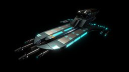 (Cruiser) Interplanetary Spaceship science, indiedev, ue4, unrealengine4, interplanetary, indiegamedev, mobile-ready, asset, gameart, sci-fi, futuristic, gameasset, spaceship