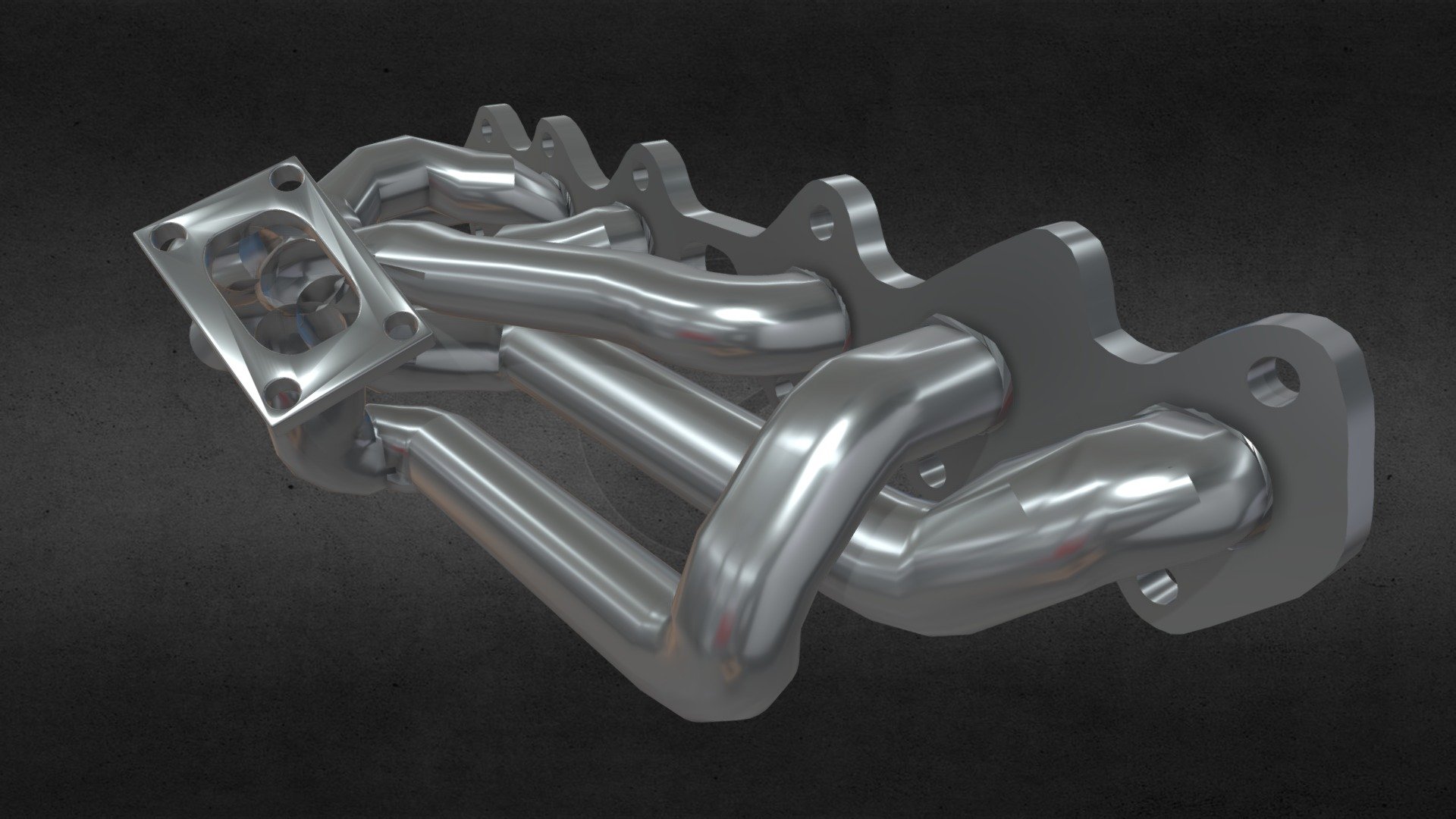 this is the exhaust manifold of a toyota 2jz engine, and is used to connect a medium-large turbo.

the model not faithful to the original measurements of the engine or a turbo - 2jz engine exhaust collector - 3D model by BR1___ 3d model