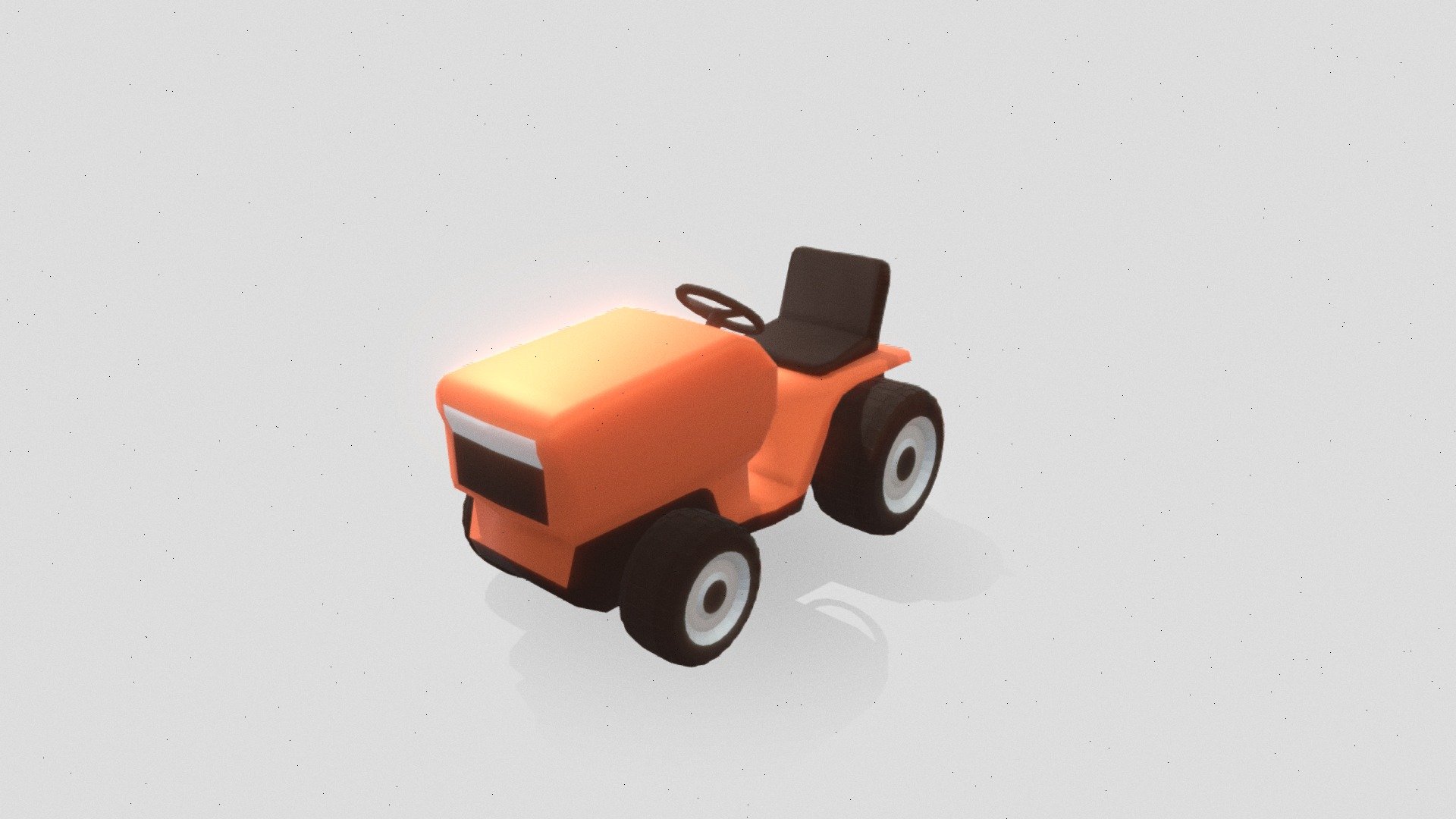 Simple retro lawn tractor 3d model
