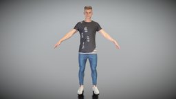 Handsome man in casual t-shirt and jeans 417 style, scanning, shirt, people, , visualization, fashion, fitness, jeans, realistic, athlete, sale, casual, t-shirt, quality, realism, sneakers, athletic, handsome, pretty, sporty, sportswear, a-pose, apose, readyforanimation, bigman, readyforgame, ready-to-use, photoscan, realitycapture, photogrammetry, lowpoly, scan, man, human, male, sport, highpoly, ready-to-rig, "deep3dstudio", "fitnessworkout"