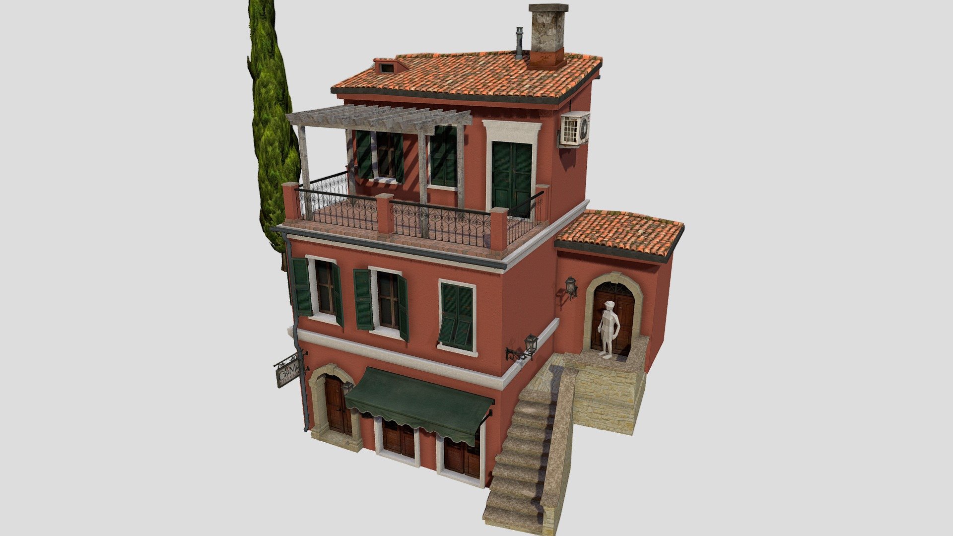 test house and tree - 3D model by Ieva Sucilaite (@ievasuci) 3d model