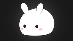 Bunni rabbit, bunny, simplistic, cartoon, blender, anime, 2dlike