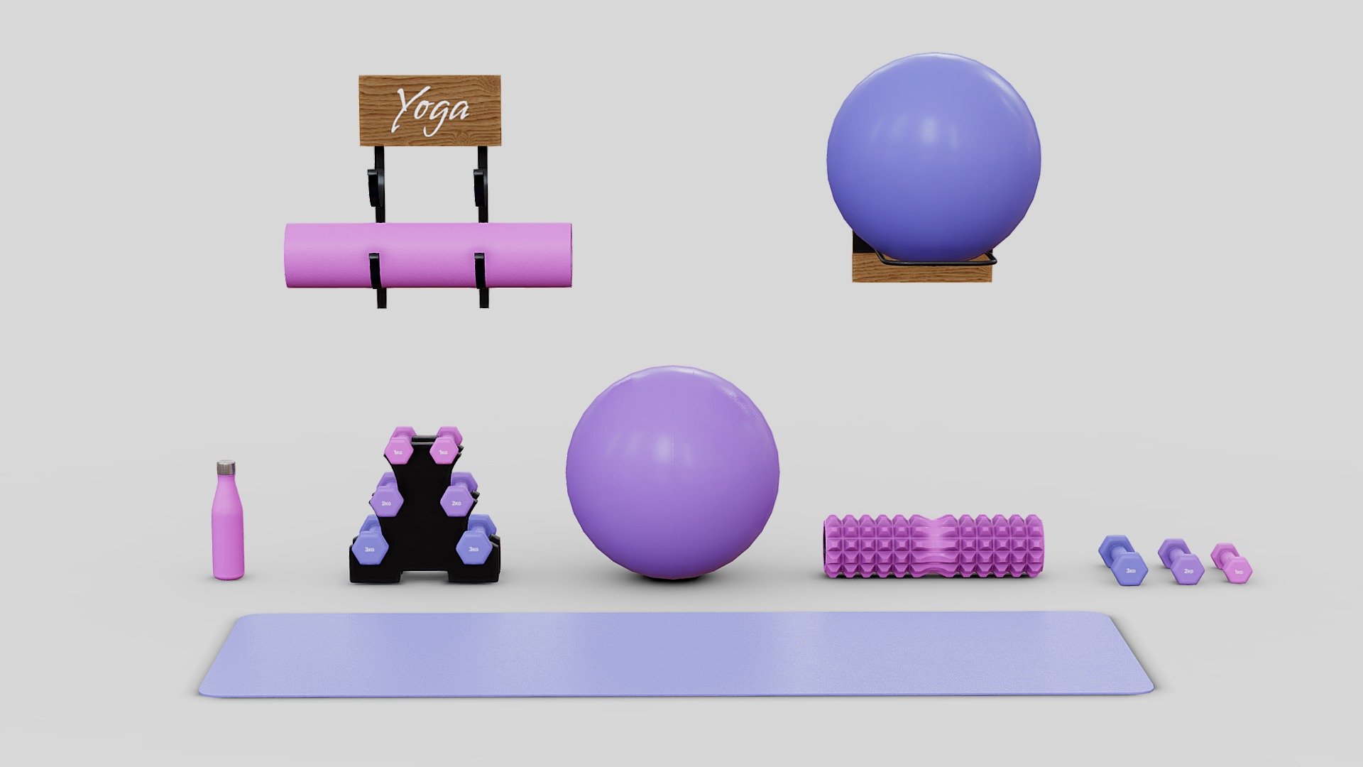 Textures format: PNG (2048x2048)

3D Artist: Anna Denisova - Game Ready | Yoga Equipment - Buy Royalty Free 3D model by Saritasa 3d model