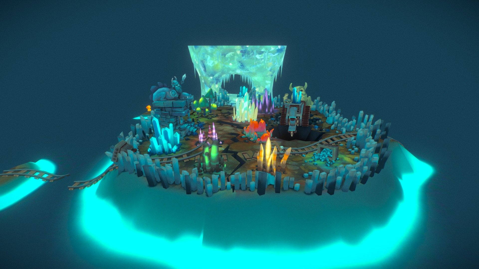 The game location created with help of Stas Kanevsky https://sketchfab.com/kanevsky - icecave - 3D model by fleewortep 3d model