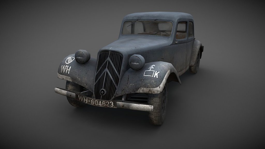 This Model was created for the Forgotten Hope 2 mod. (2010) - Citroën Traction Avant - German Army WWII - 3D model by Tom van de Wijdeven (@tomwydeven) 3d model