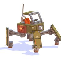 Spider robot b3d, spider, turret, transformers, blender, robot, pixelart