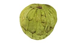 Cherimoya #1 food, fruit, apple, photorealistic, scanned, custard, cherimoya, 3d, model