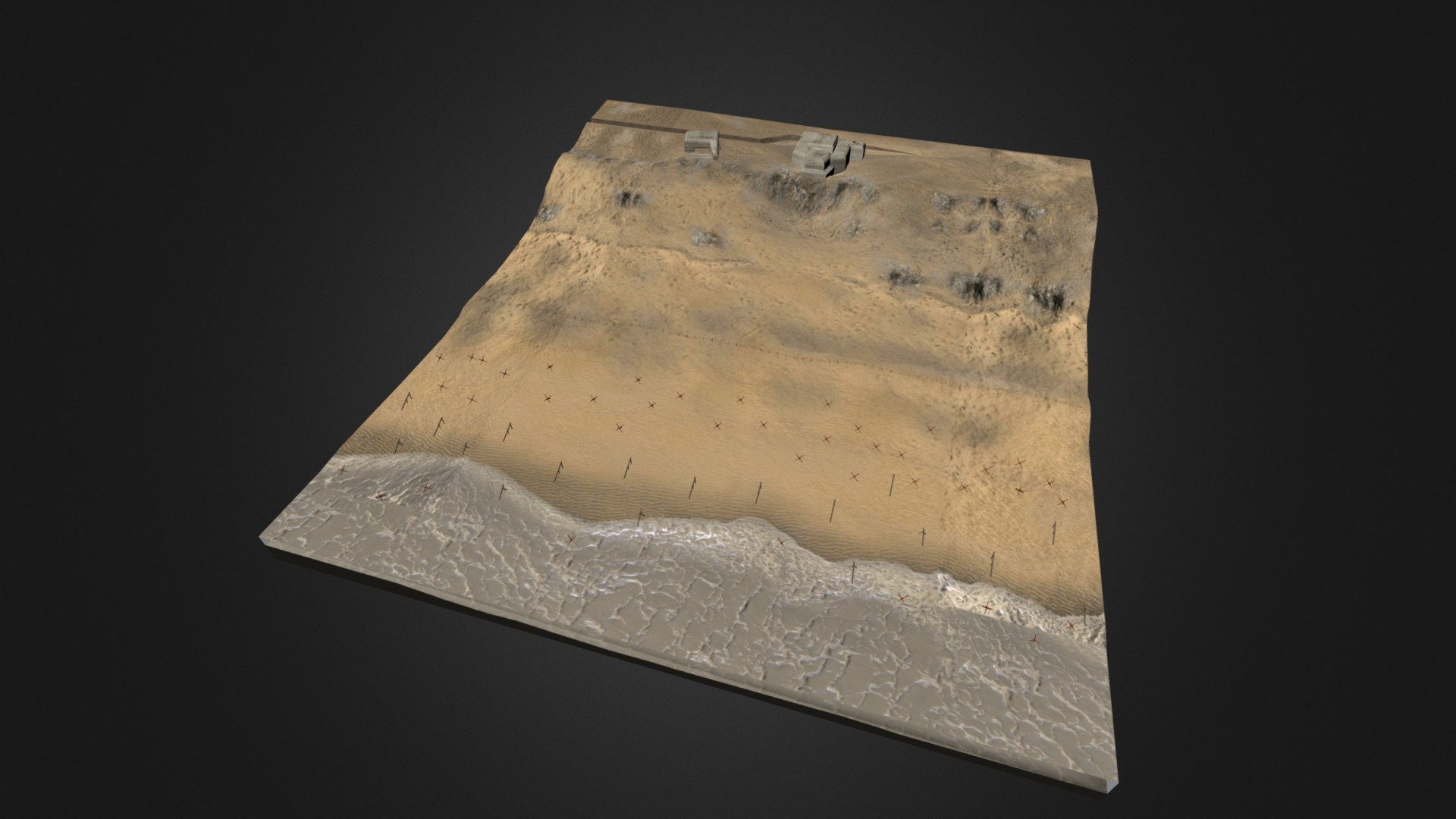 A part of a D-Day beach with 2 german bunkers and many other details.  - D-Day beach - 3D model by KangaroOz 3D (@KangaroOz-3D) 3d model