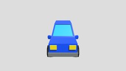 Low Poly Cartoon Car game-ready, downloadable, low-poly, cartoon, car, free