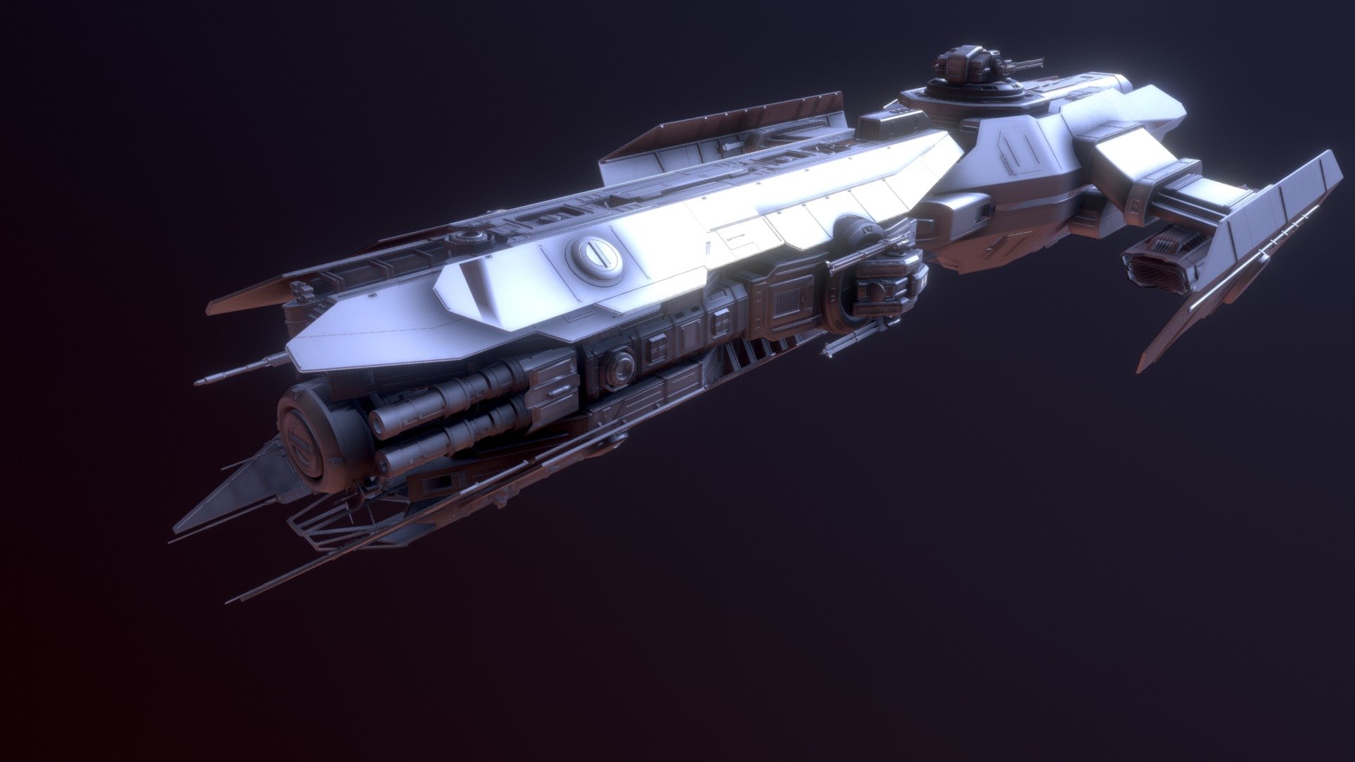 rough wip of a star citizen concept of my own
really rough export mesh ..working on front section..and other parts
like this :https://sketchfab.com/models/fc3f59d0ad1542a79a7309a56f589902 - Drake: Arrow Bomber - 3D model by Dhilon (@atum) 3d model