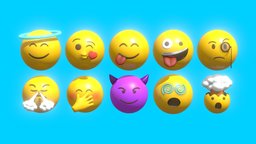10 Emoticon Yellow Ball Pack Part 3 icon, monocle, halo, yellow, gentleman, silly, emoticon, kiss, stress, angelic, yummy, shy, blow, emoji, smiley, dizzy, frustrated, ball, evil