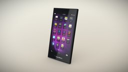 BlackBerry Z3 Black brick, smart, smartphone, cellular, phone, cellphone, low-poly, 3d, low, poly, model, mobile, digital