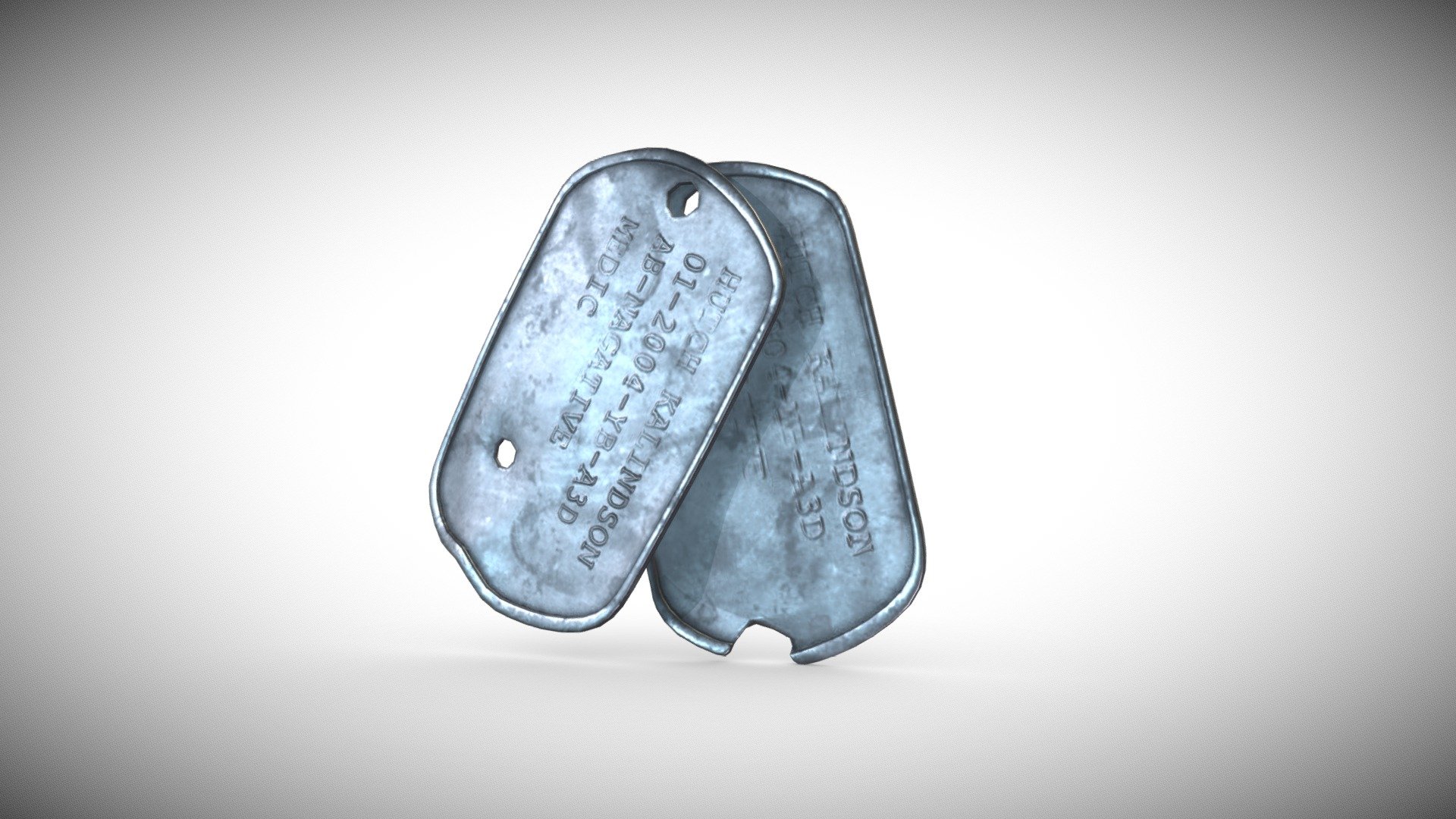 Dog tags - Military - Download Free 3D model by Nik Ladoukakis (@nikladoukakis) 3d model