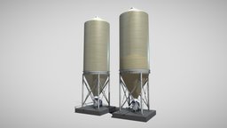 Corn Silo (Version-1 PVC Container) storage, silo, pvc, metal, grain, corn, agriculture, vis-all-3d, 3dhaupt, software-service-john-gmbh, building, container, animal-feed, industrial-fans, industrieventilator