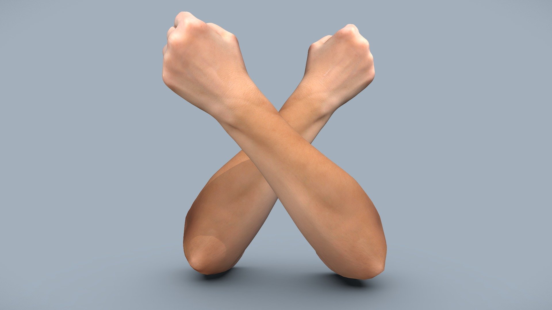 40 years old female forearms with hands closed to a fist.

Model includes 8k diffuse map, 4k normals (suggested use value 0.1 - 0.25), 4k Ambient occlusion map

Photos taken with A7Riv.

Processed with Metashape + Blender + Wrap3d - Female forearms - Buy Royalty Free 3D model by Lassi Kaukonen (@thesidekick) 3d model